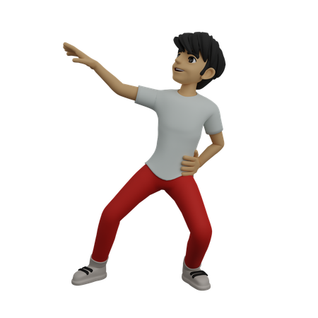 Happy boy dancing in holiday  3D Illustration