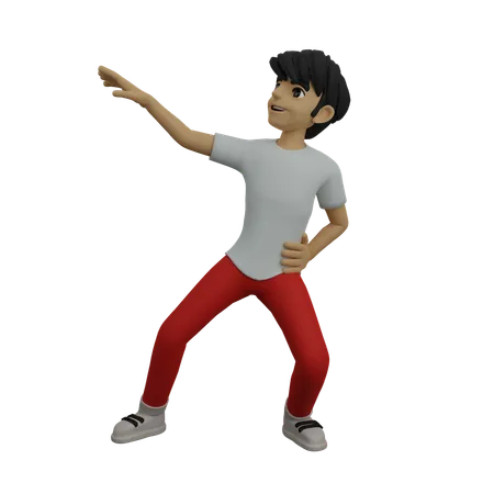 Happy boy dancing in holiday  3D Illustration