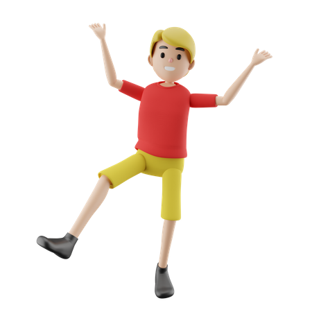 Happy Boy Jumping  3D Icon
