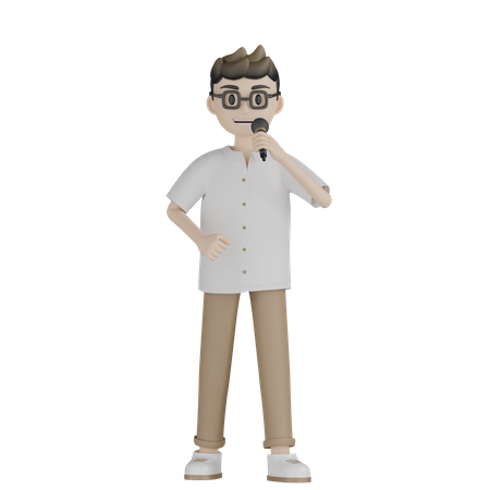 Happy Boy Singing Song  3D Icon