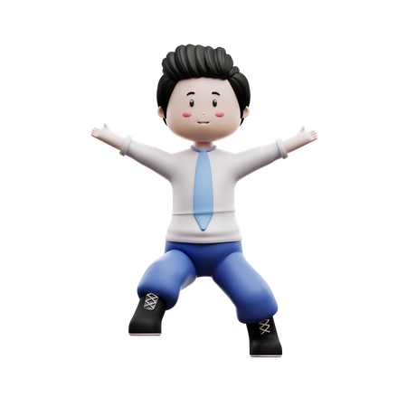 Happy Boy Student 3D Illustration