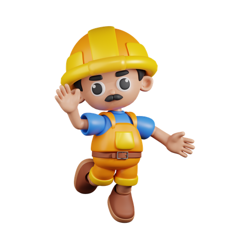 Happy Builder  3D Illustration