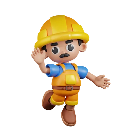 Happy Builder  3D Illustration