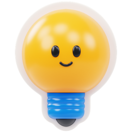 Happy Bulb  3D Icon