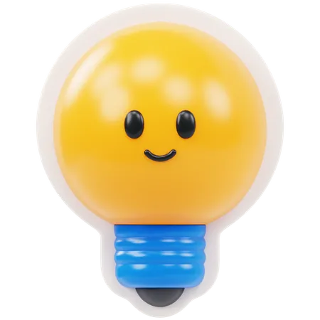 Happy Bulb  3D Icon
