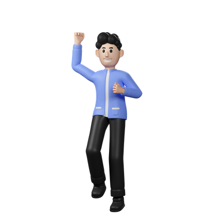 Happy business person  3D Illustration