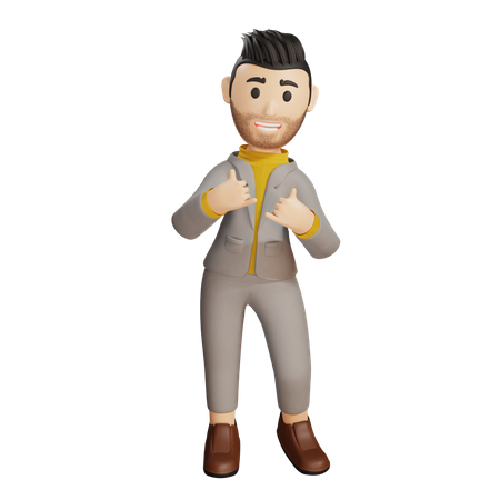 Happy businessman  3D Icon