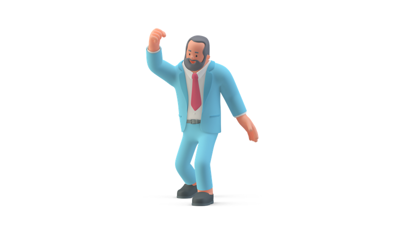 Happy Businessman  3D Illustration