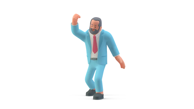 Happy Businessman  3D Illustration