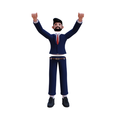 Happy Businessman  3D Illustration