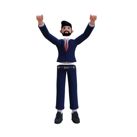 Happy Businessman  3D Illustration