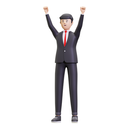 Happy Businessman  3D Illustration