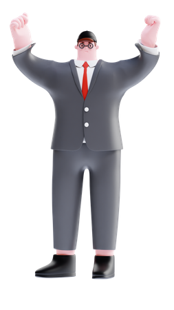 Happy businessman  3D Illustration