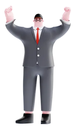 Happy businessman  3D Illustration