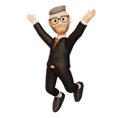 Happy businessman  3D Illustration