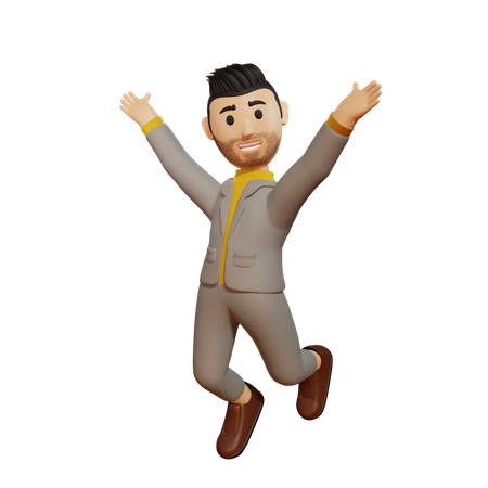 Happy businessman  3D Illustration