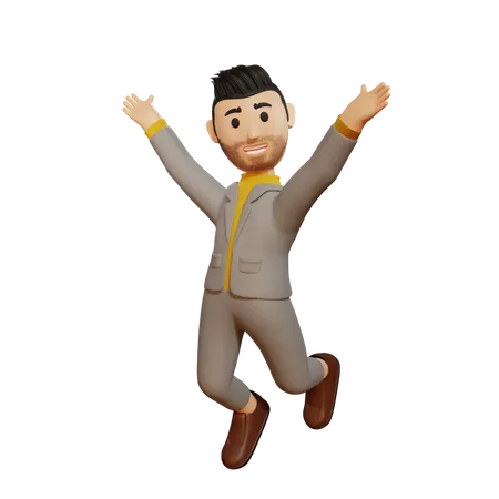 Happy businessman  3D Illustration