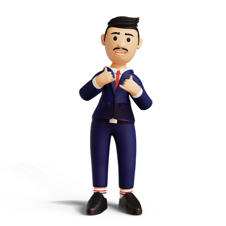 Happy Businessman  3D Illustration