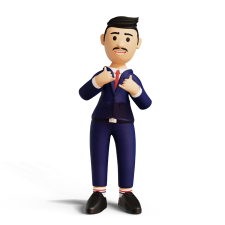 Happy Businessman  3D Illustration