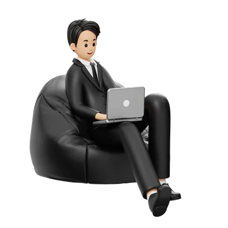 Happy Businessman  3D Illustration