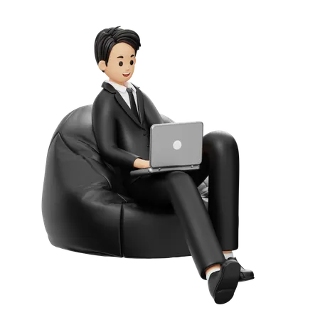 Happy Businessman 3D Illustration