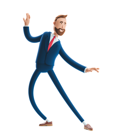 Happy Businessman  3D Illustration