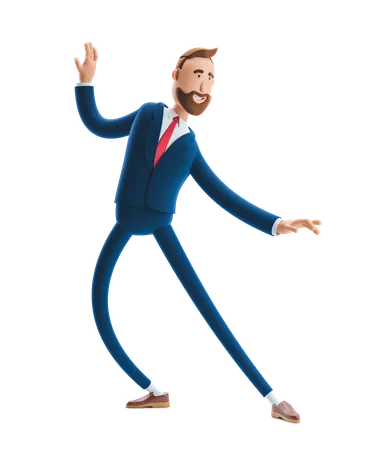 Happy Businessman  3D Illustration