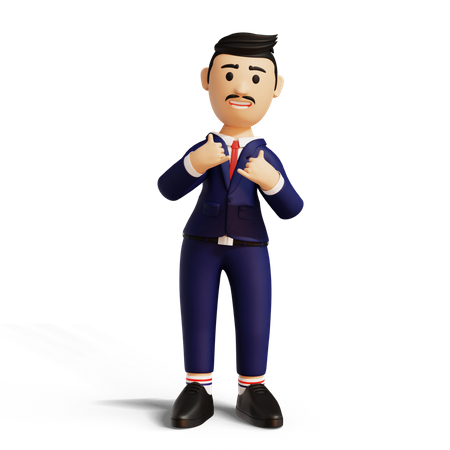 Happy Businessman 3D Illustration