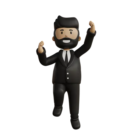 Happy Businessman 3D Illustration