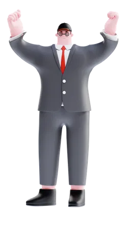 Happy businessman 3D Illustration