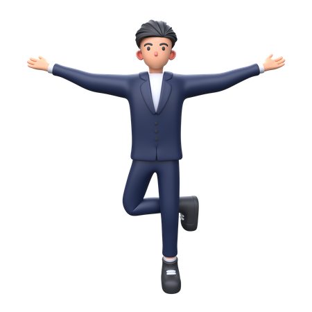 Happy Businessman dancing  3D Illustration