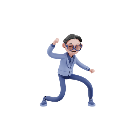 Happy Businessman Getting Excited  3D Illustration