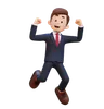 Happy Businessman Jumping