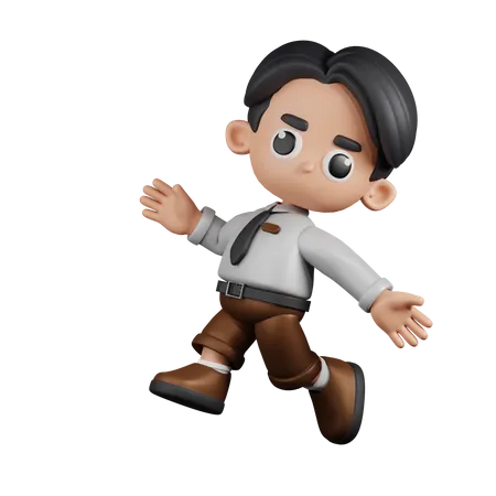 Happy Businessman Jumping  3D Illustration