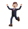 Happy Businessman Running