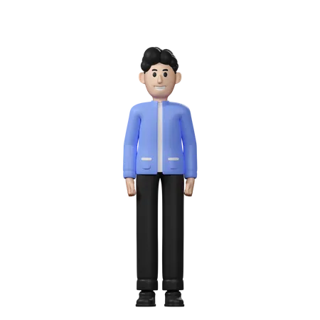 Happy businessman standing  3D Illustration