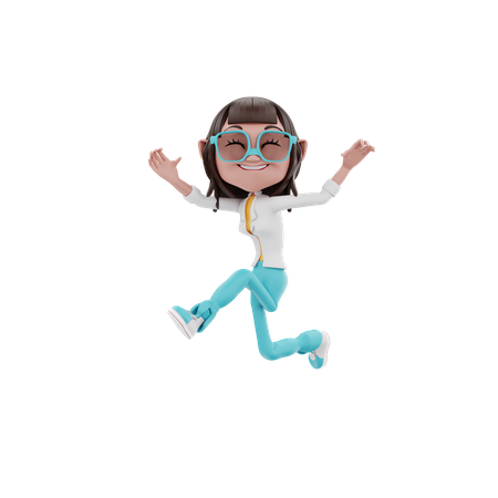 Happy Businesswoman  3D Icon