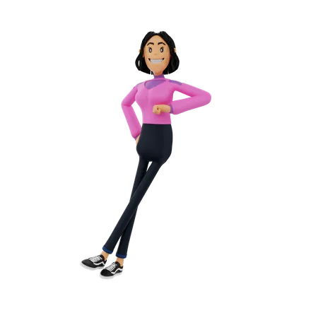 Happy Businesswoman  3D Illustration