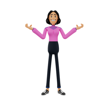 Happy Businesswoman  3D Illustration