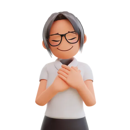 Happy Businesswoman  3D Illustration