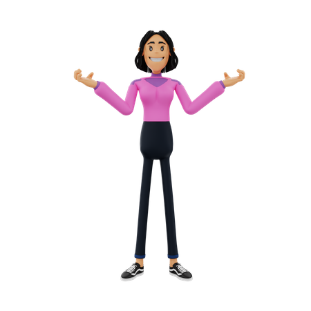 Happy Businesswoman 3D Illustration
