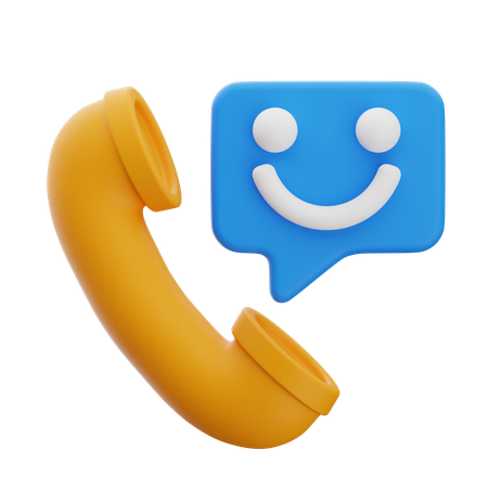 Happy Call Support  3D Icon
