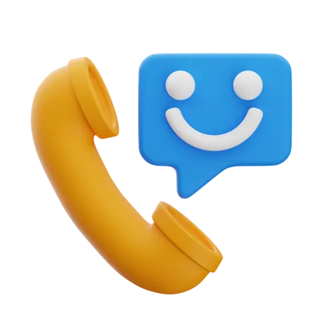 Happy Call Support  3D Icon