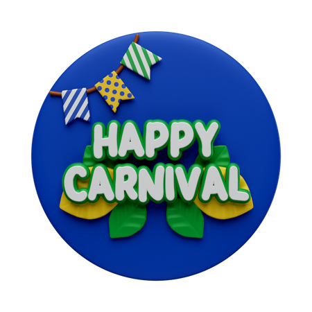 Happy Carnival Text  3D Icon