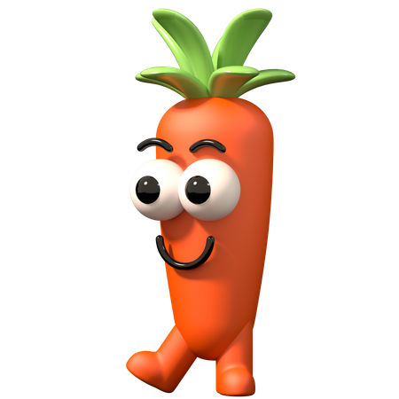 Happy Carrot  3D Illustration