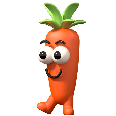 Happy Carrot 3D Illustration