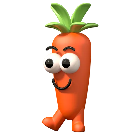 Happy Carrot  3D Illustration