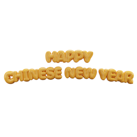 Happy Chinese New Year Bubble Balloon Letters  3D Icon