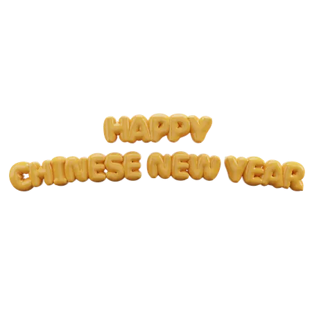 Happy Chinese New Year Bubble Balloon Letters  3D Icon