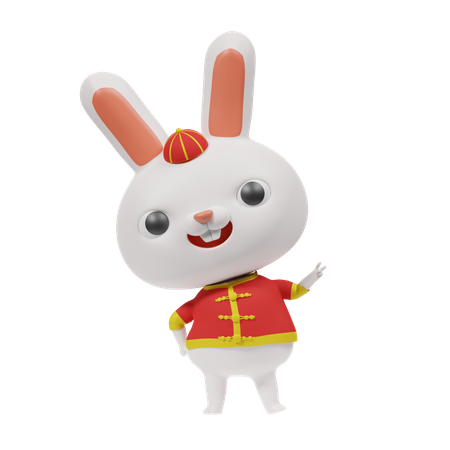 Happy Chinese Rabbit  3D Icon